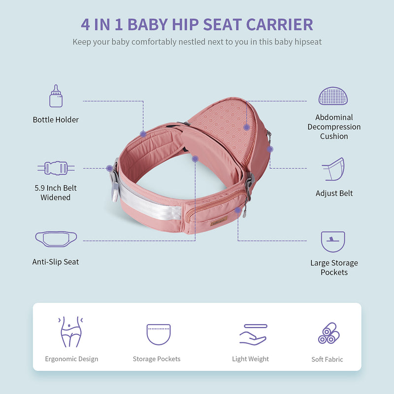 Baby Hip Seat Carrier – Ergonomic Infant Waist Seat for Easy Carry