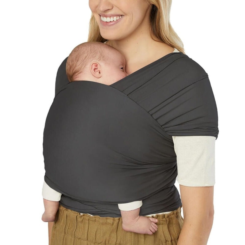Ergobaby Aura Knit Baby Wrap – Soft Black Lightweight Carrier