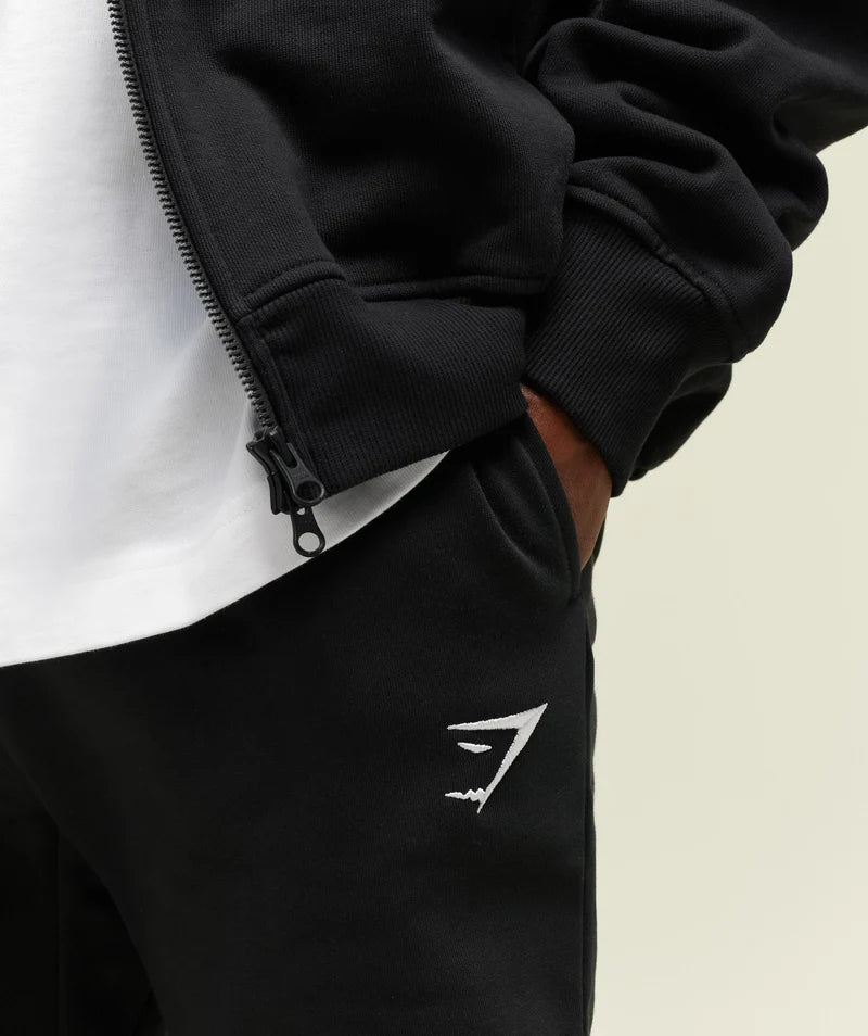 Gymshark Crest Joggers Black – Men’s Athletic Training Sweatpants