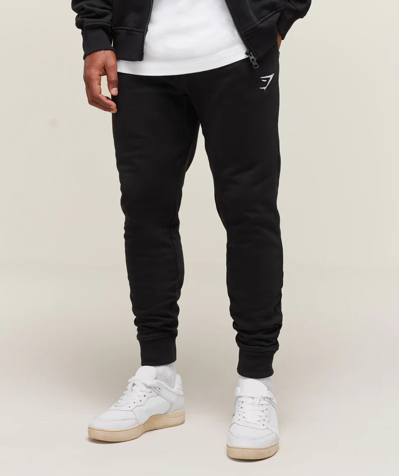 Gymshark Crest Joggers Black – Men’s Athletic Training Sweatpants