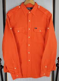 Polo Ralph Lauren Silk Linen Shirt Bright Orange Epaulets New $125