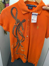 Polo Ralph Lauren Women's Orange Polo Shirt Big Pony Print New