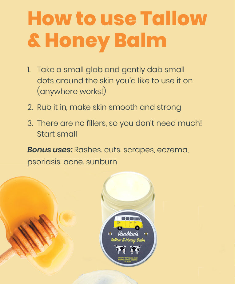 VanMan's Tallow & Honey Face Balm Classic – Deep Hydration Skin Care