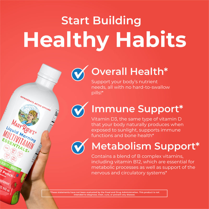 Liquid Morning Multivitamin Essentials+ Daily Wellness Energy Support