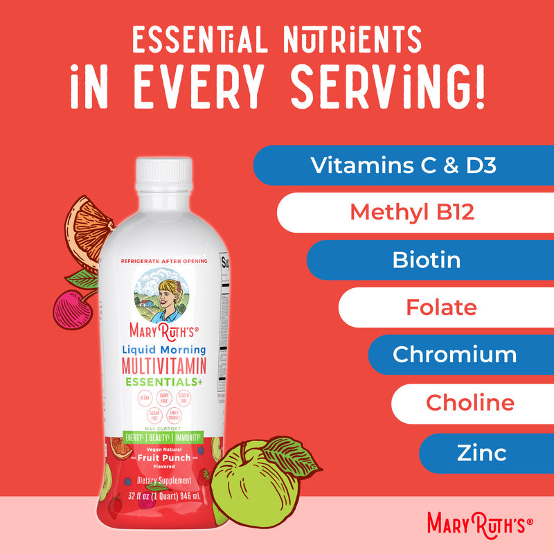 Liquid Morning Multivitamin Essentials+ Daily Wellness Energy Support