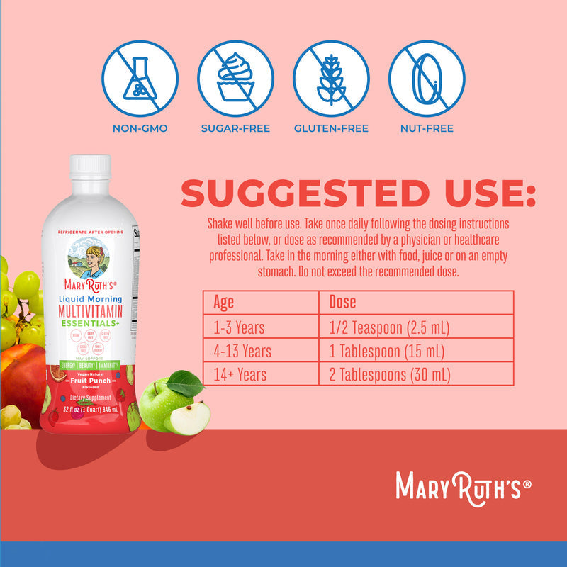 Liquid Morning Multivitamin Essentials+ Daily Wellness Energy Support