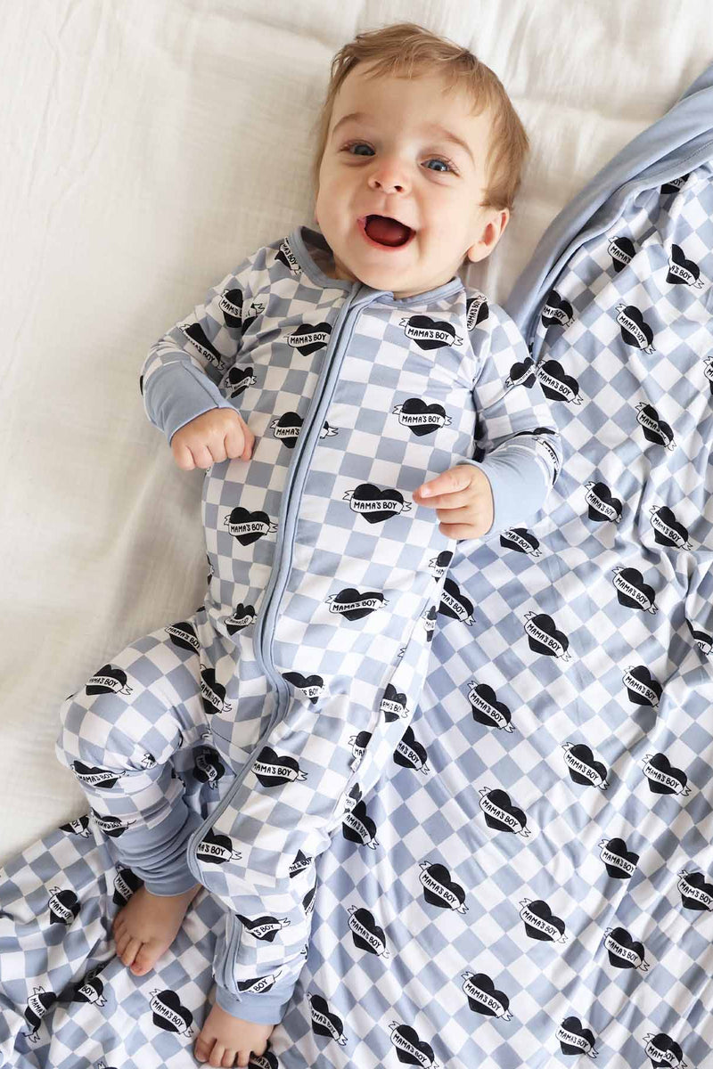 Mama’s Boy Convertible Zip Romper – Soft Baby One-Piece Outfit