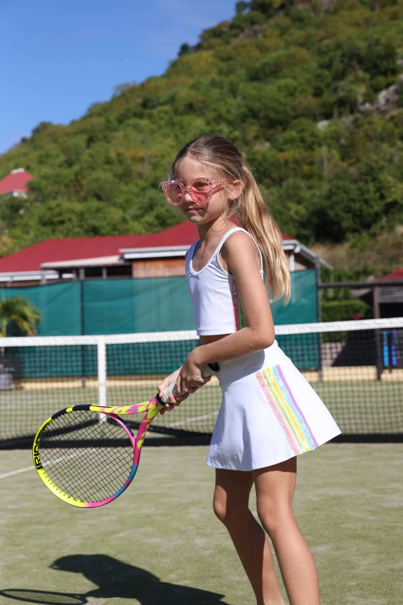 Rainbow Sherbet Sequin Tennis Set – Colorful Youth Athletic Outfit
