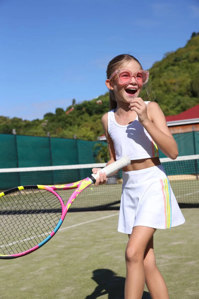 Rainbow Sherbet Sequin Tennis Set – Colorful Youth Athletic Outfit