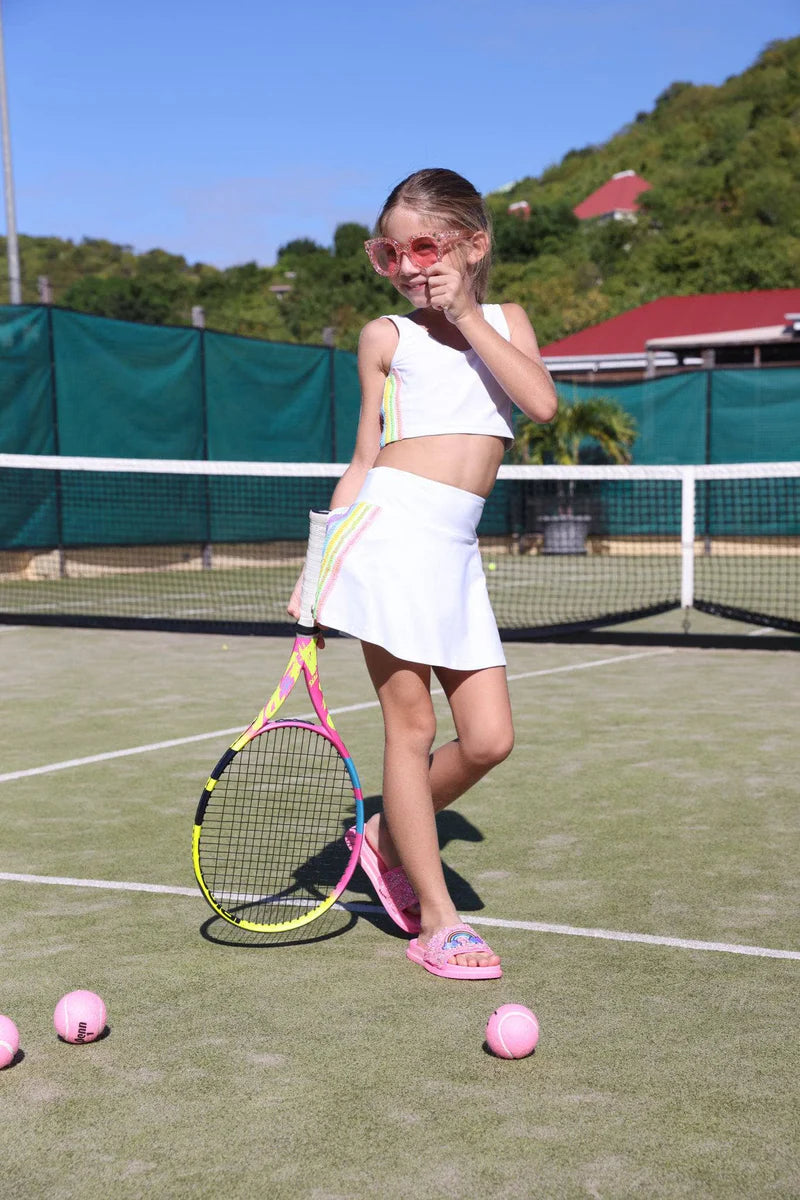 Rainbow Sherbet Sequin Tennis Set – Colorful Youth Athletic Outfit