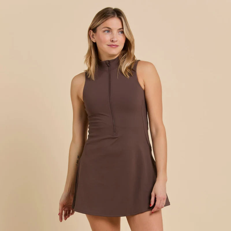 Merrit Dress Espresso – Elegant Women’s Casual Midi Dress