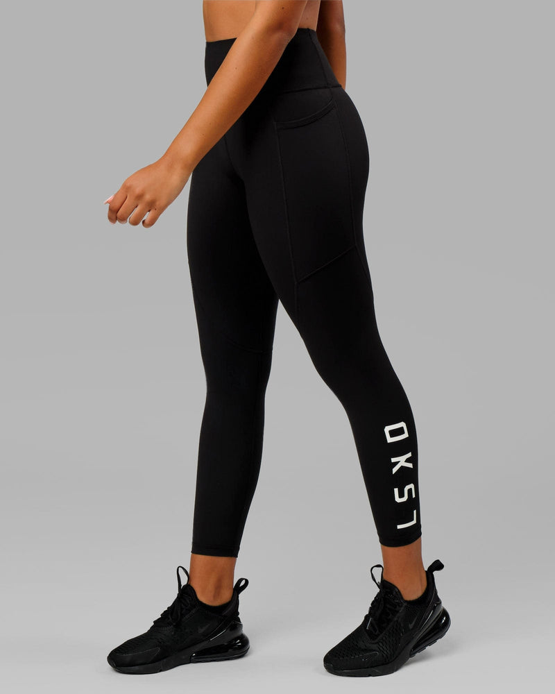 Rep Ultra High Rise 7/8 Legging Pockets Black White Stretch Activewear