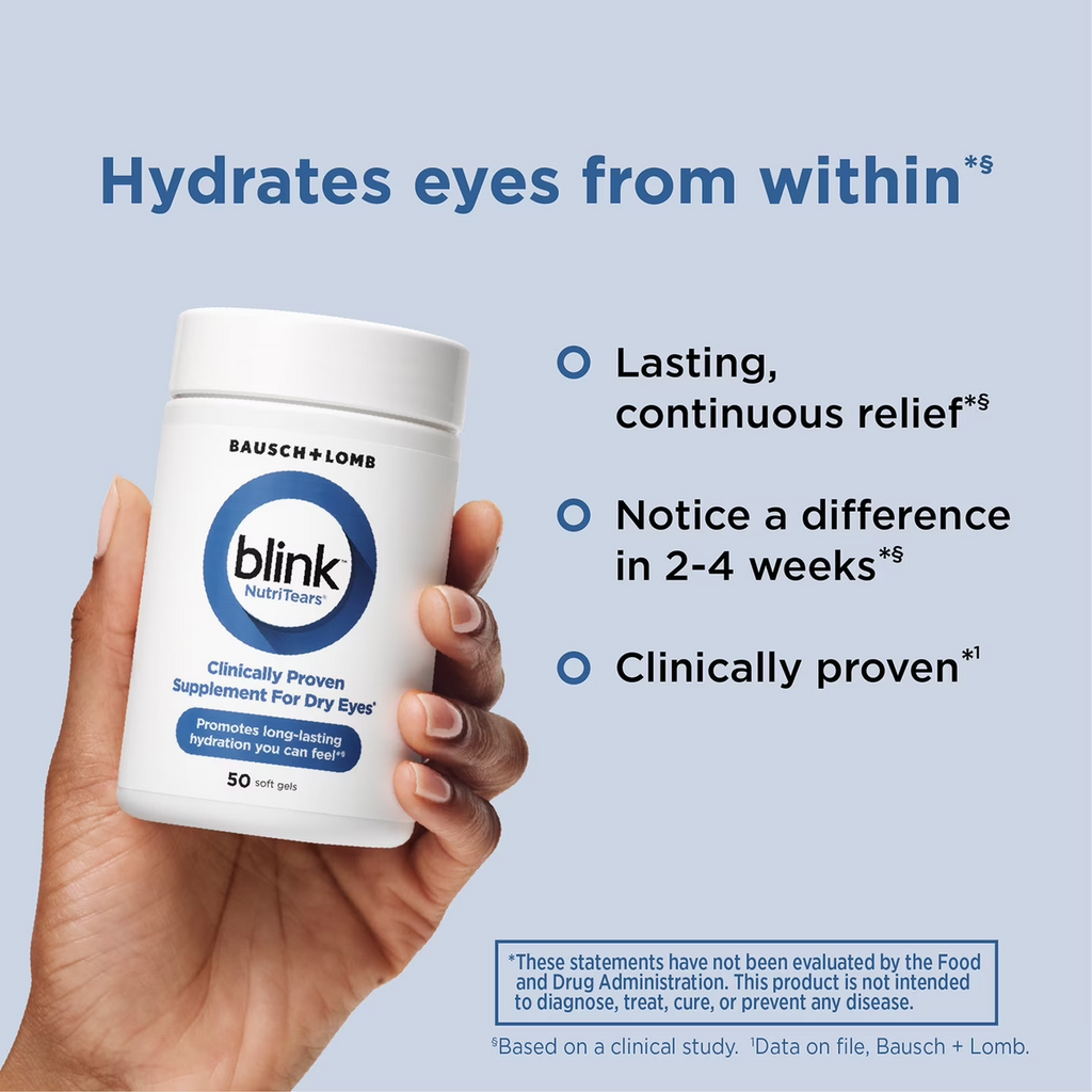 Blink NutriTears Dry Eye Supplement – 50 Softgels Exp 07/2027