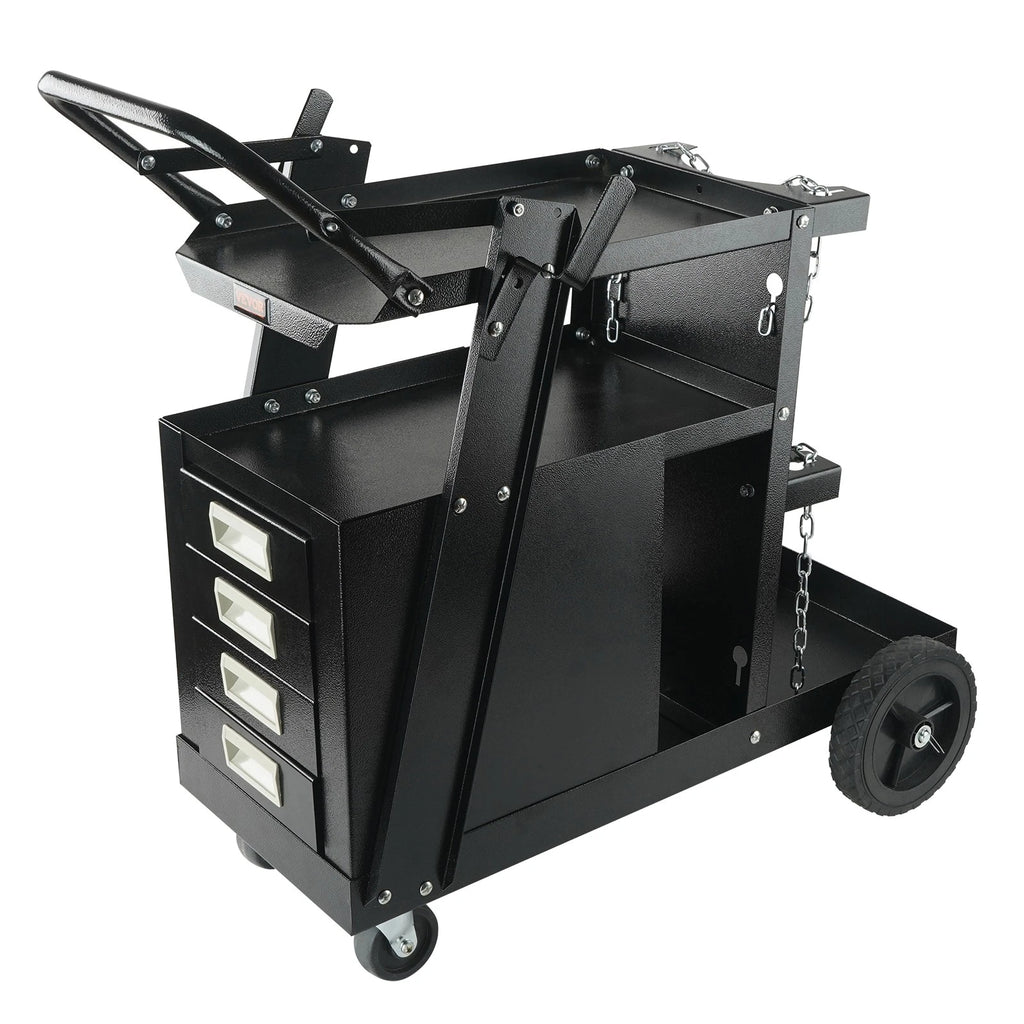 2-Tier Welding Cart with 4 Drawers Heavy Duty MIG Welder Cart on Wheels