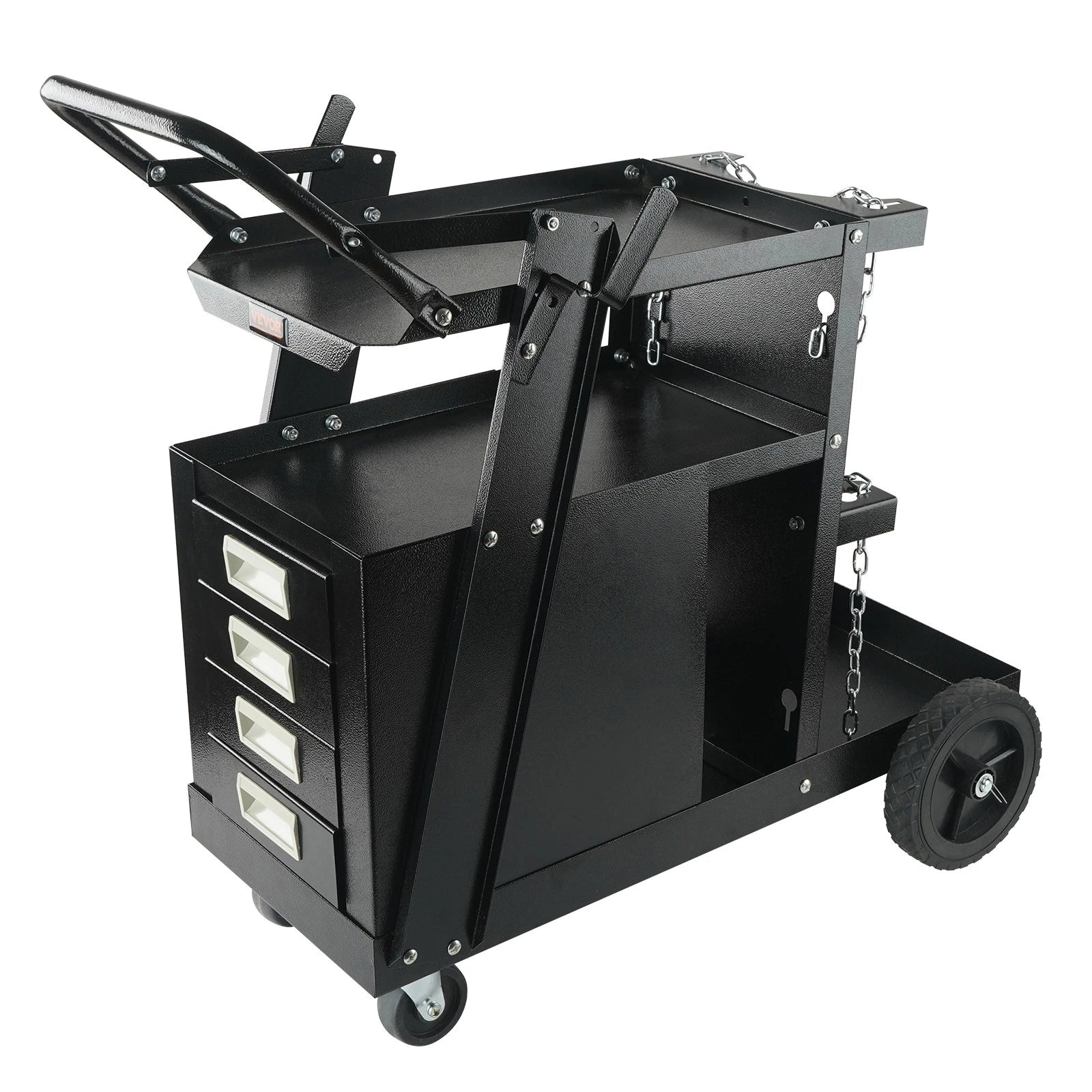 2-Tier Welding Cart with 4 Drawers Heavy Duty MIG Welder Cart on Wheels