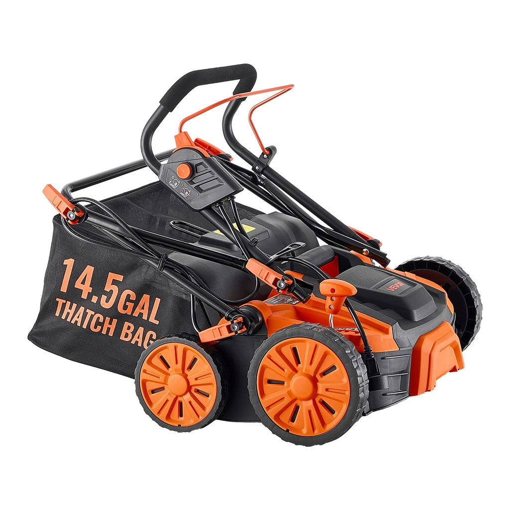 16in 15Amp Electric Dethatcher & Scarifier with 14.5Gal Collection Bag