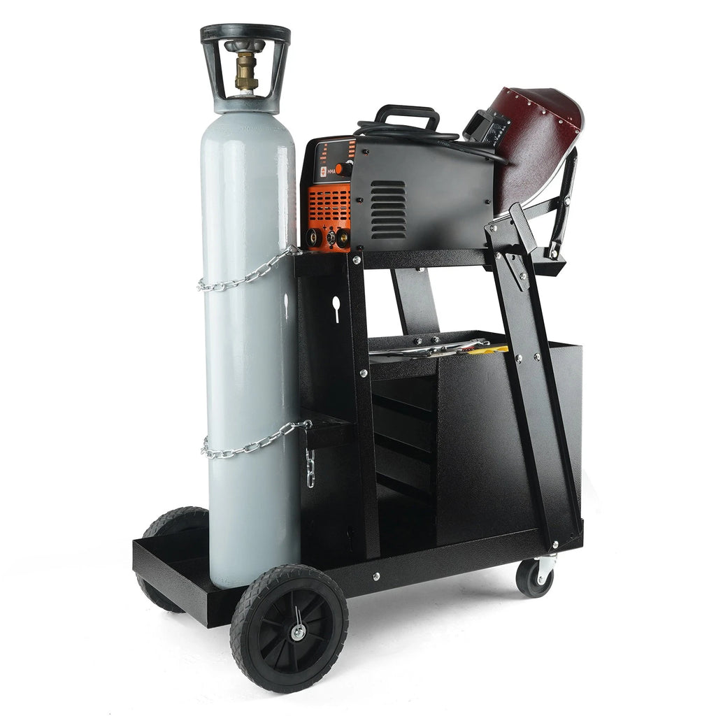 2-Tier Welding Cart with 4 Drawers Heavy Duty MIG Welder Cart on Wheels