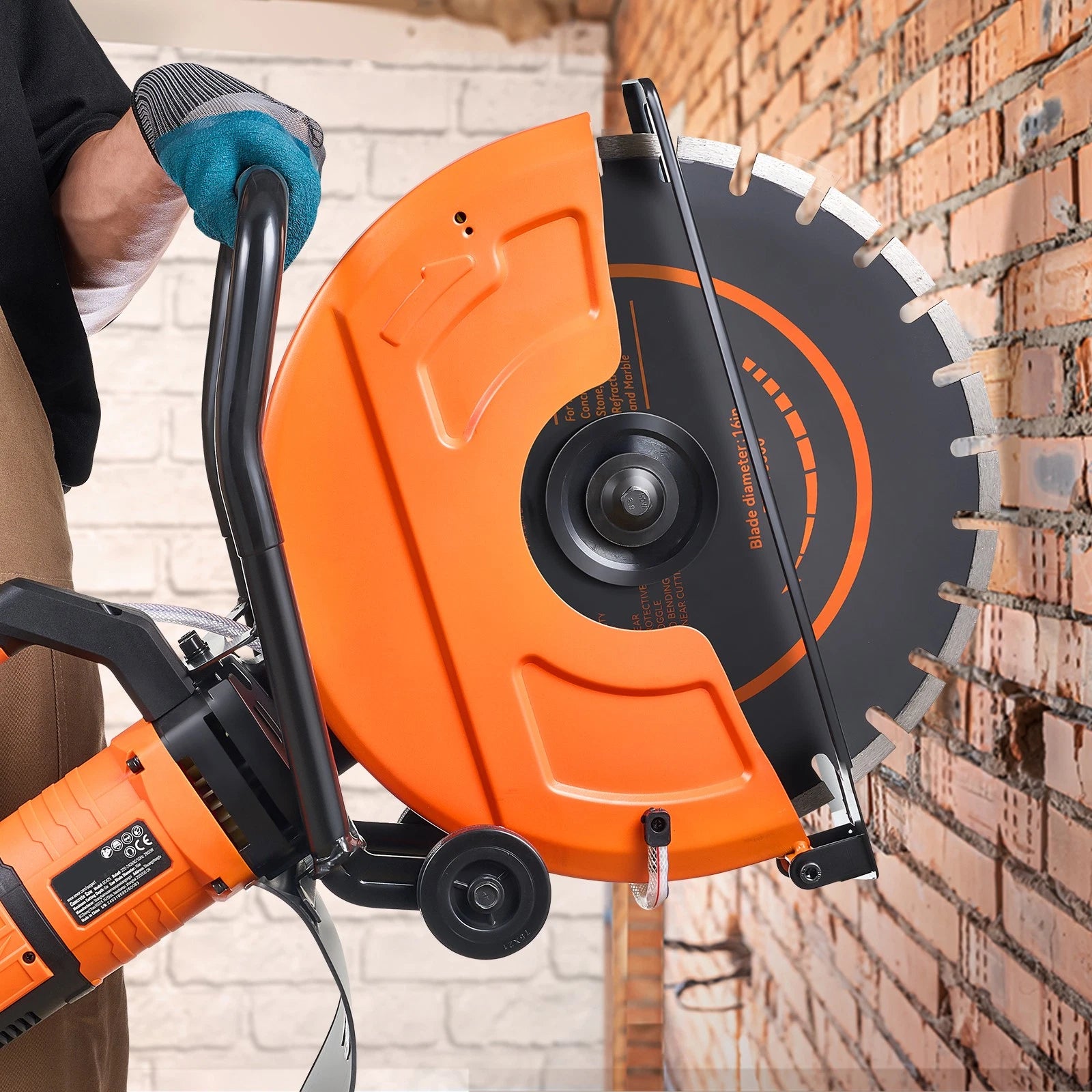 16in Electric Concrete Saw 3200W Wet Cut Circular Saw with 6in Depth