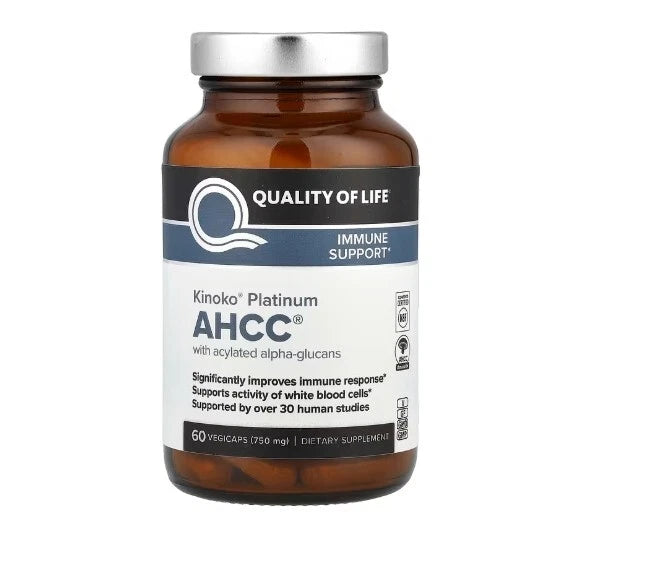 Quality of Life Kinoko Platinum AHCC 750mg – 60 Capsules Support
