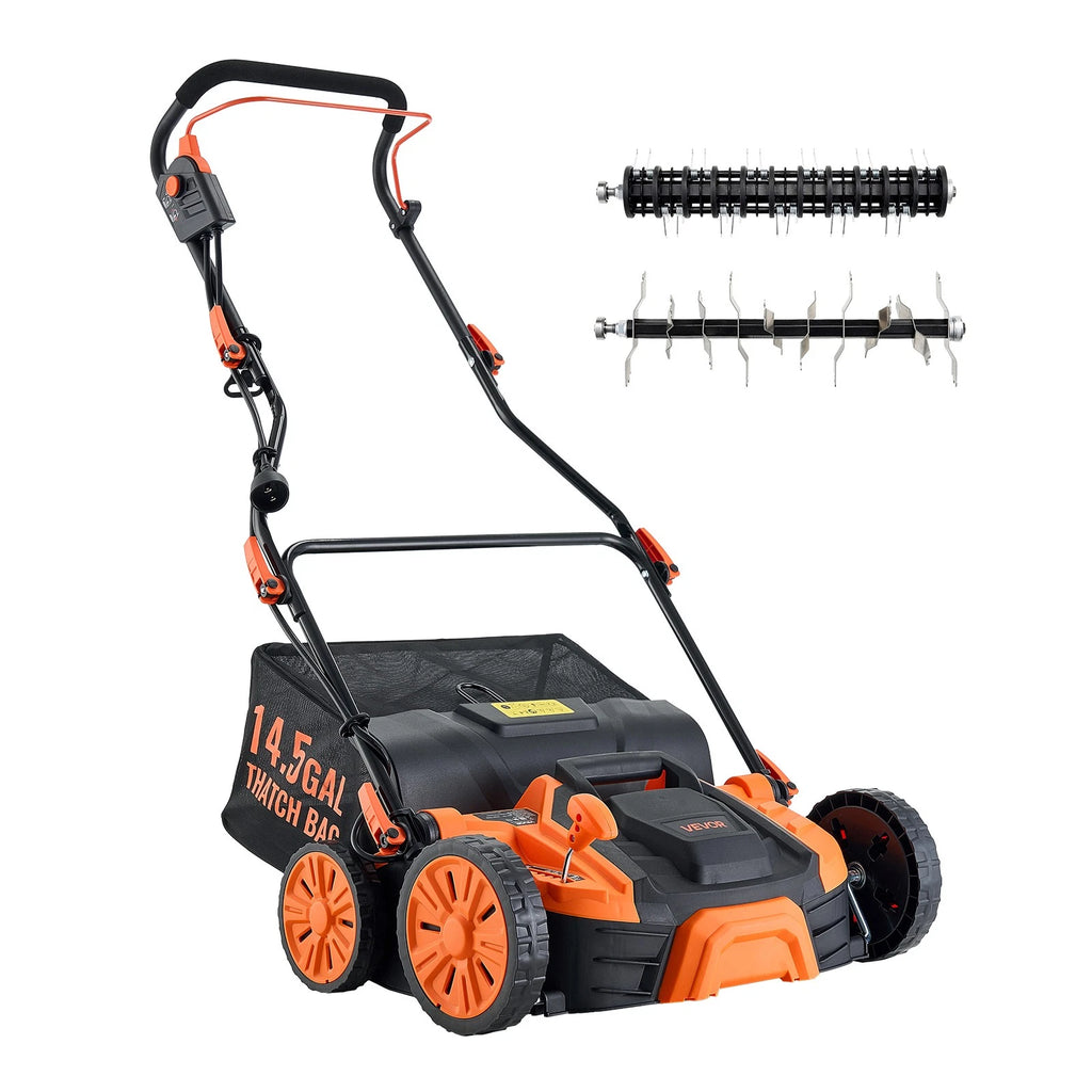 16in 15Amp Electric Dethatcher & Scarifier with 14.5Gal Collection Bag