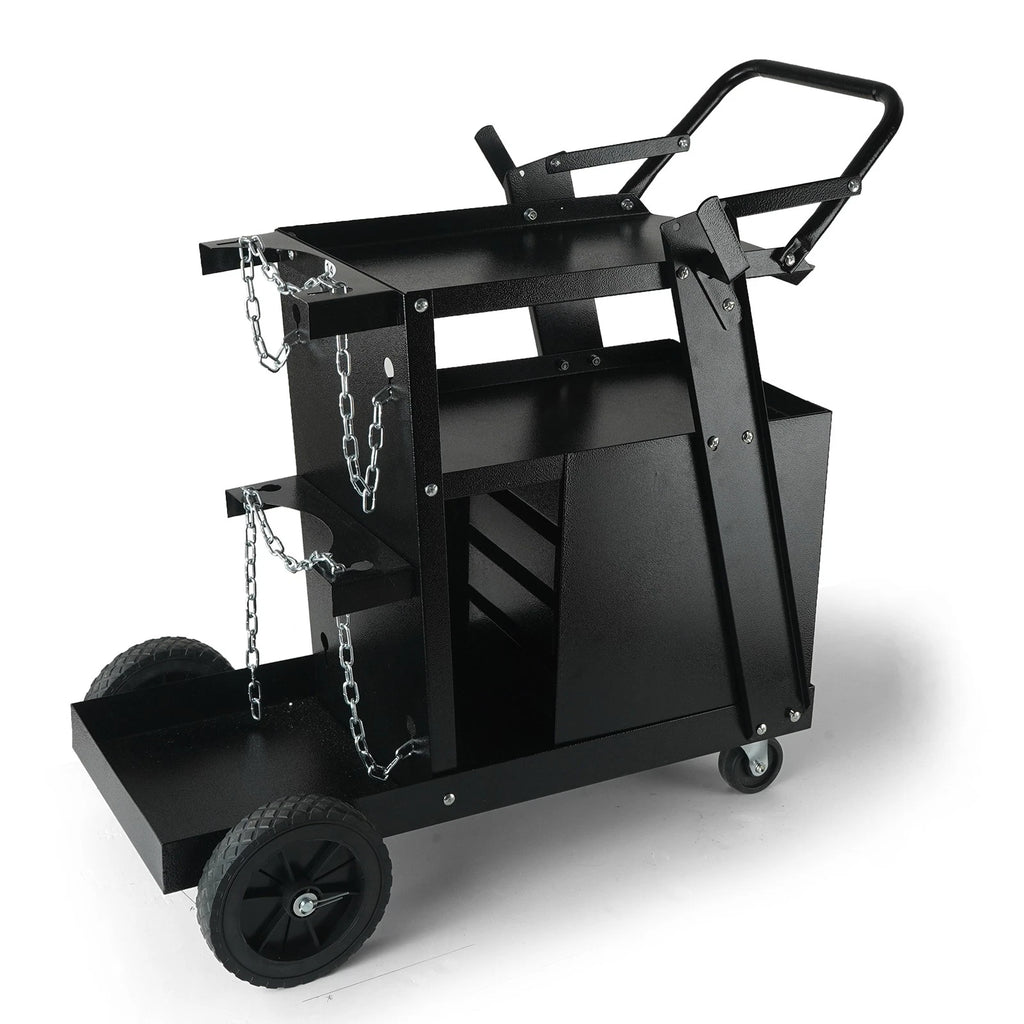 2-Tier Welding Cart with 4 Drawers Heavy Duty MIG Welder Cart on Wheels
