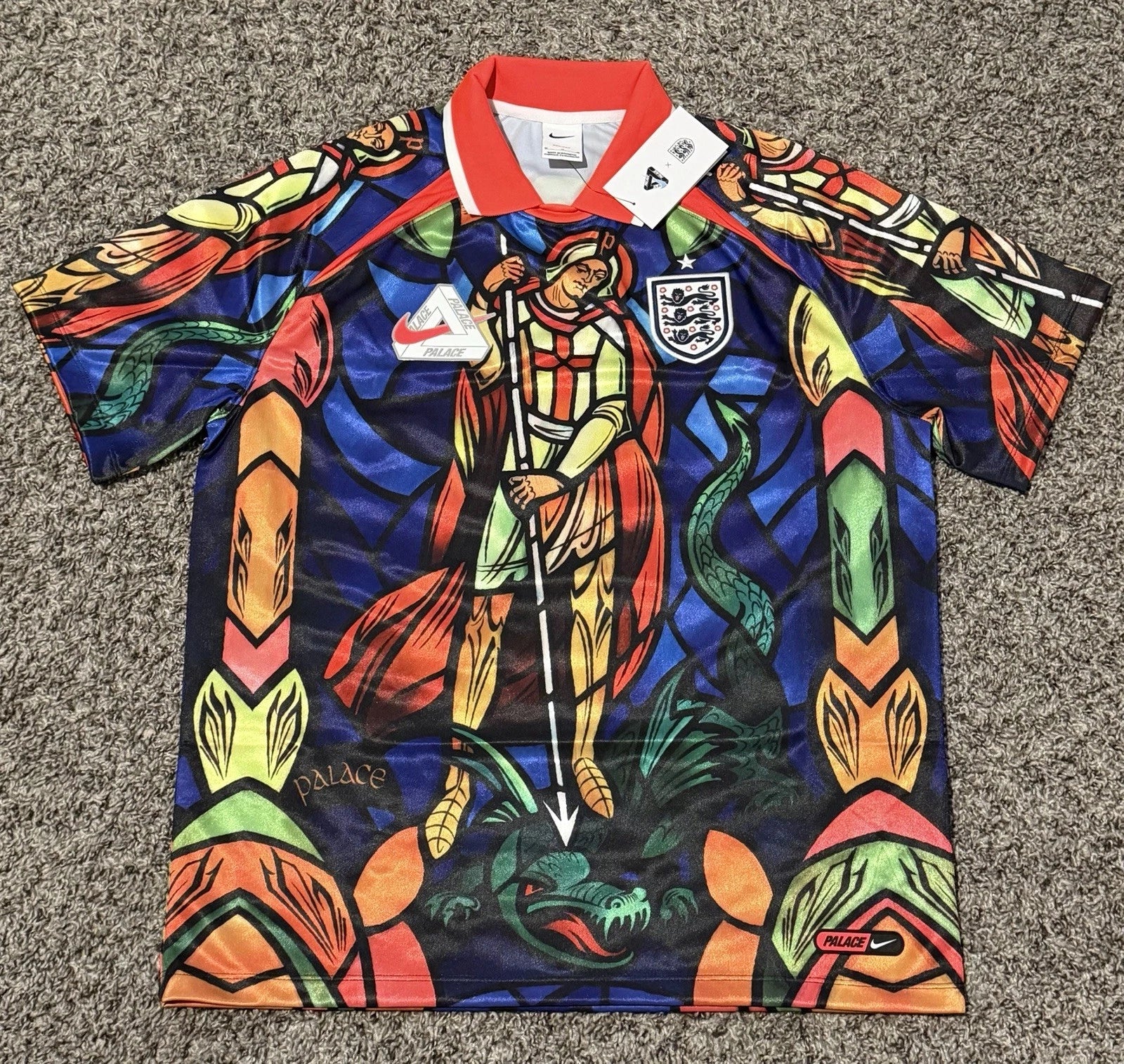 Palace x Nike England Dri-FIT Football Jersey Bright Crimson S-XL