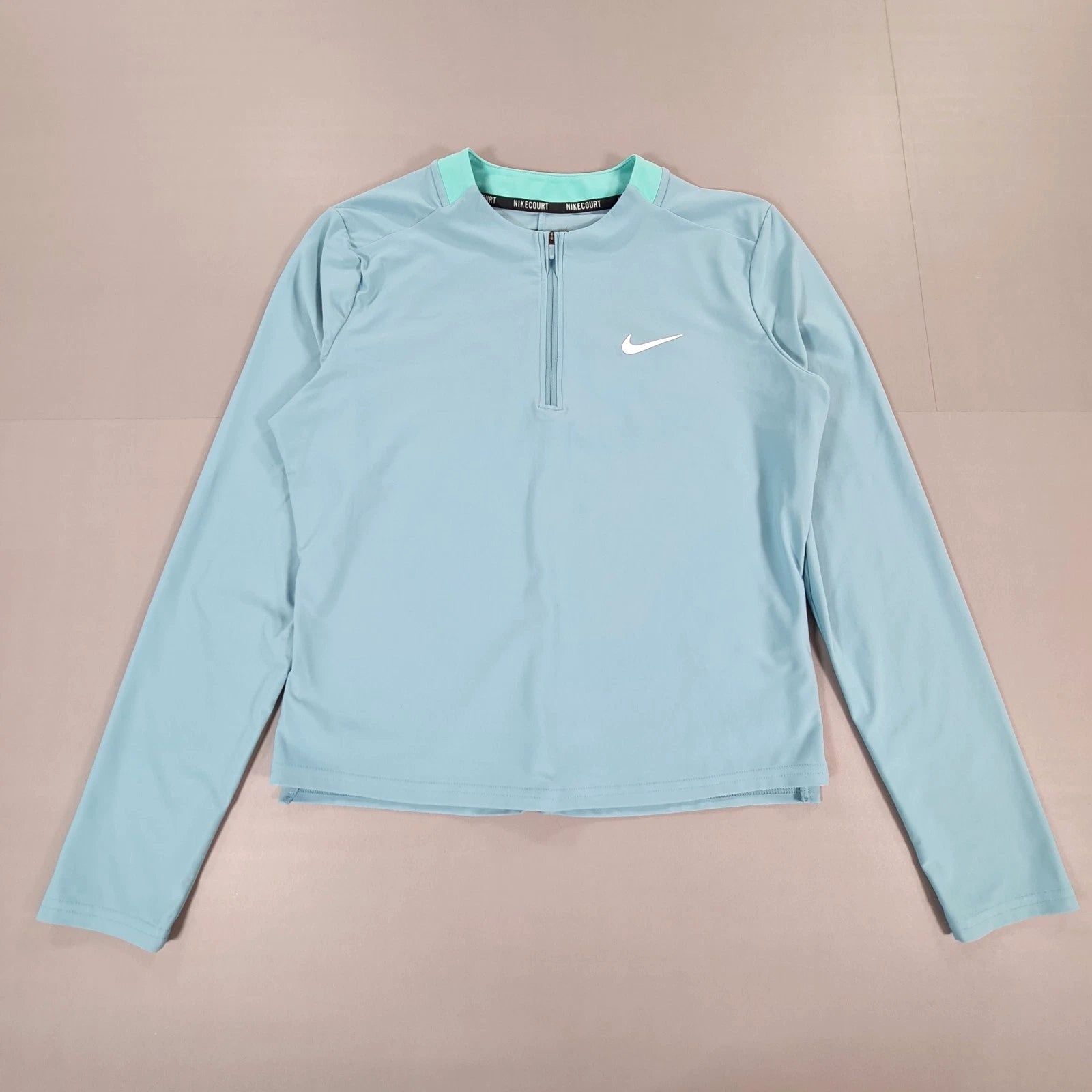 Nike Court Women's Blue Quarter-Zip Long Sleeve Tennis Top FD5676-464
