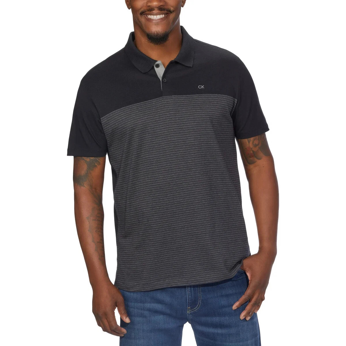 Calvin Klein Men's Liquid Touch Polo Shirt 100% Cotton Short Sleeve