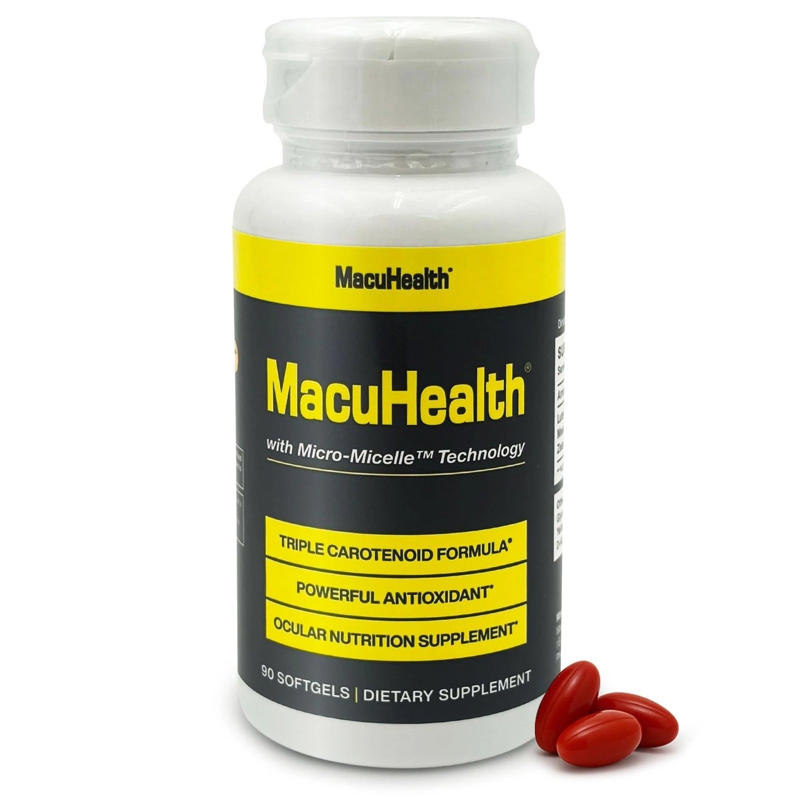 MacuHealth 90ct – Natural Eye Health Daily Supplement Capsules