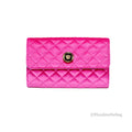 Versace Medusa Fuchsia Quilted Crossbody Clutch Evening Handbag