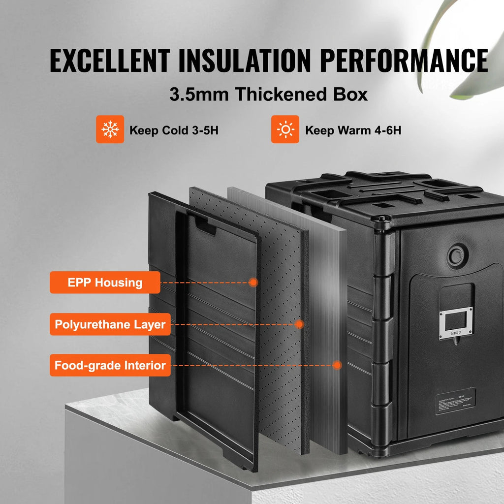 82QT Insulated Food Pan Carrier Hot Box for Catering Restaurant Transport