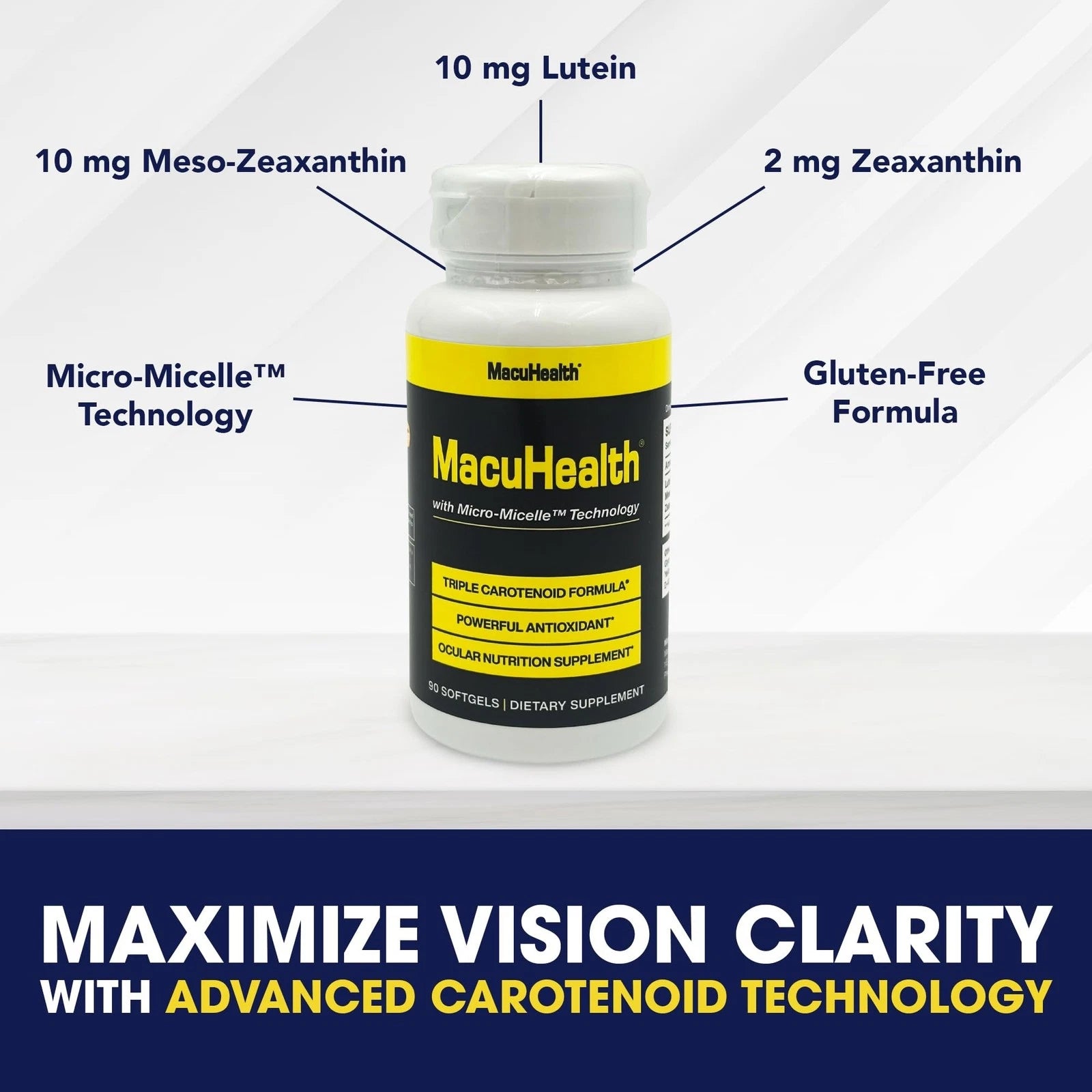 MacuHealth 90ct – Natural Eye Health Daily Supplement Capsules