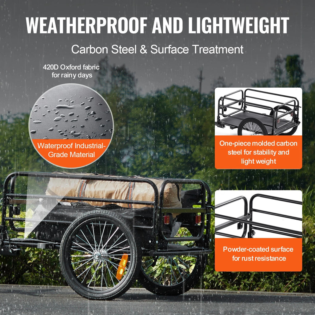 VEVOR Bike Cargo Trailer 160LB Bicycle Wagon Cart with Universal Hitch