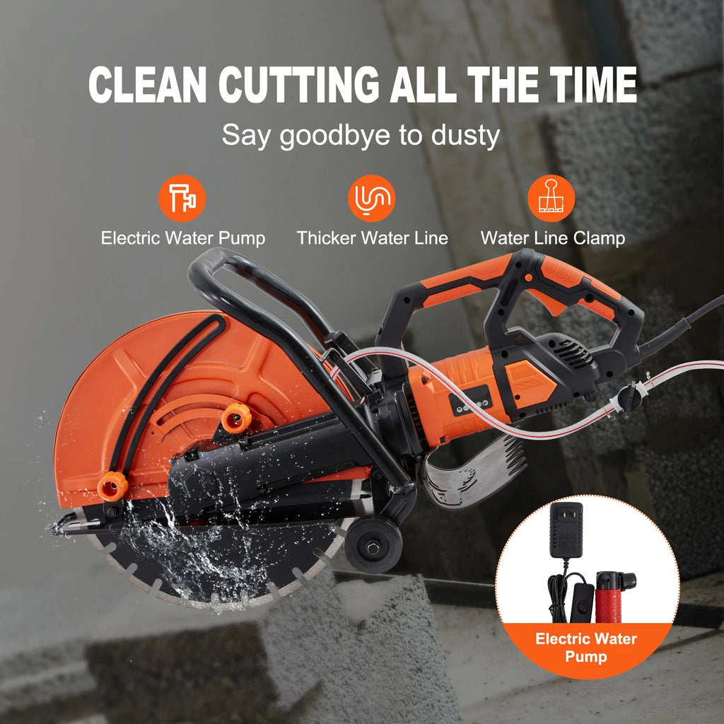 16in Electric Concrete Saw 3200W Wet Cut Circular Saw with 6in Depth
