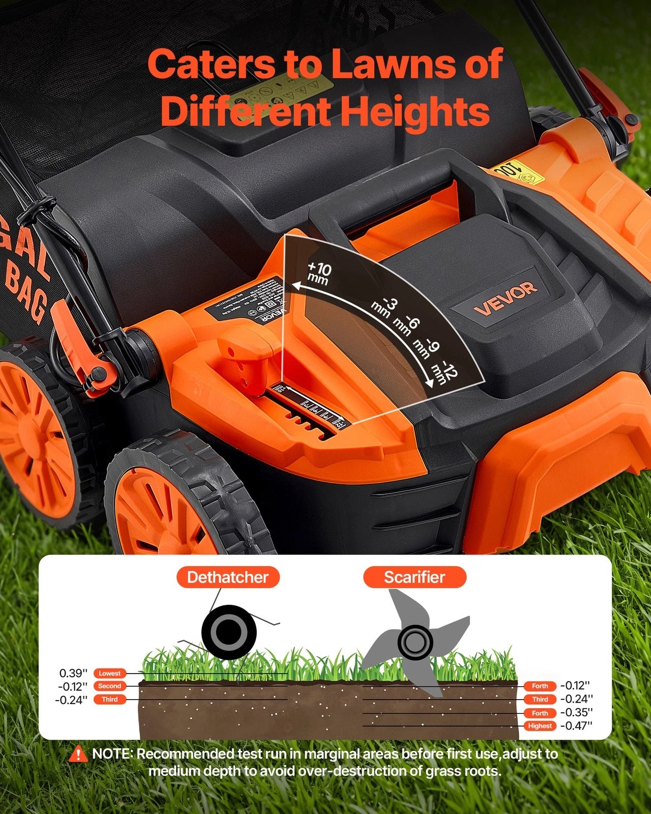 16in 15Amp Electric Dethatcher & Scarifier with 14.5Gal Collection Bag