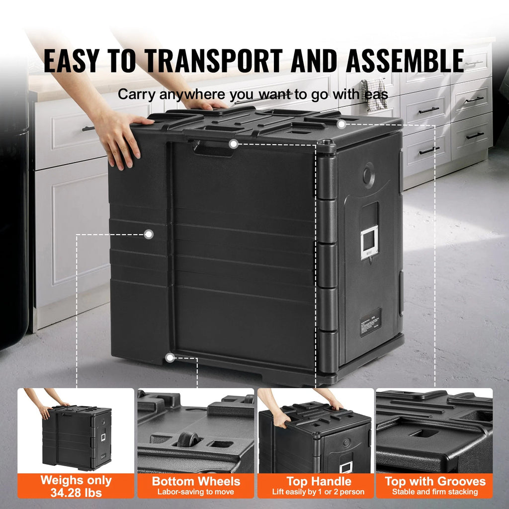 82QT Insulated Food Pan Carrier Hot Box for Catering Restaurant Transport