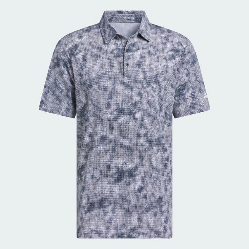 Adidas Ultimate365 Textured Print Polo Navy White Medium NWT