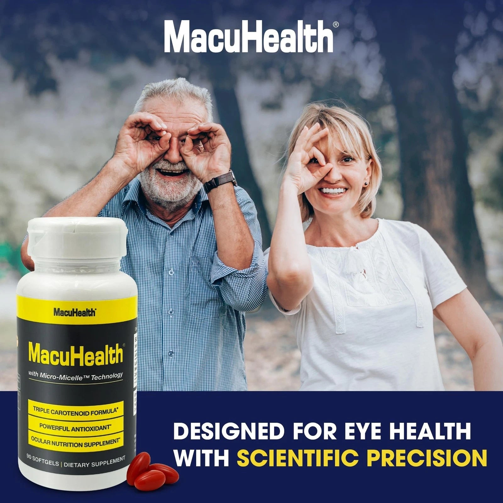 MacuHealth 90ct – Natural Eye Health Daily Supplement Capsules