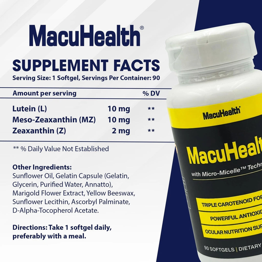 MacuHealth 90ct – Natural Eye Health Daily Supplement Capsules