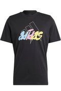 Adidas Illustrated Badge Graphic T-Shirt Black Men's 4XL New