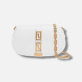 Versace Women's White Greca Goddess Leather Small Shoulder Bag