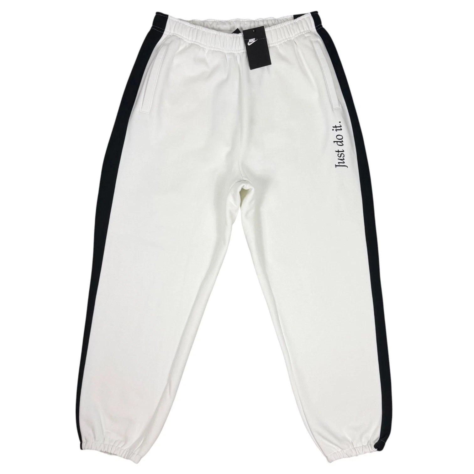 Nike Sportswear Just Do It Fleece Pants White Black Men's XL BV5535-100