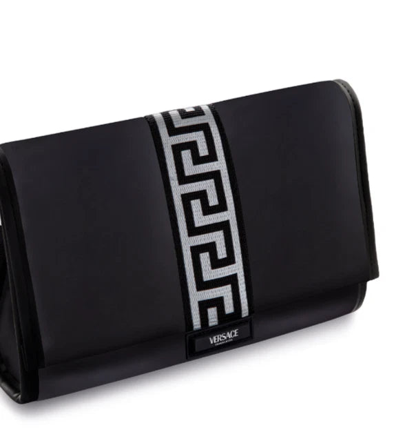 Versace Black Silver Fragrance Pouch Travel Clutch Bag New