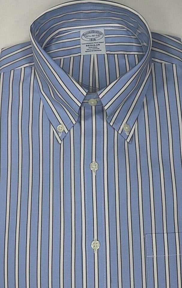 Brooks Brothers Original Polo Shirt Regular Fit Stripe NWT 15-15.5 32/34