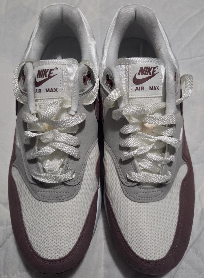 Nike Air Max 1 White Gray Smokey Mauve Women's Sneakers Size 9.5 New