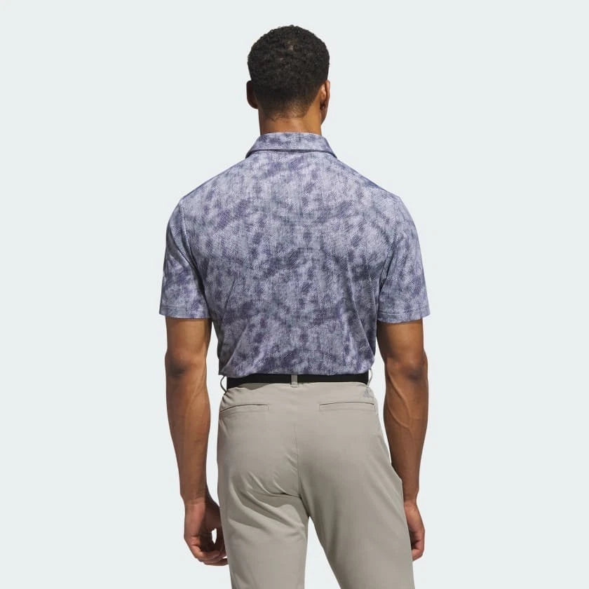 Adidas Ultimate365 Textured Print Polo Navy White Medium NWT