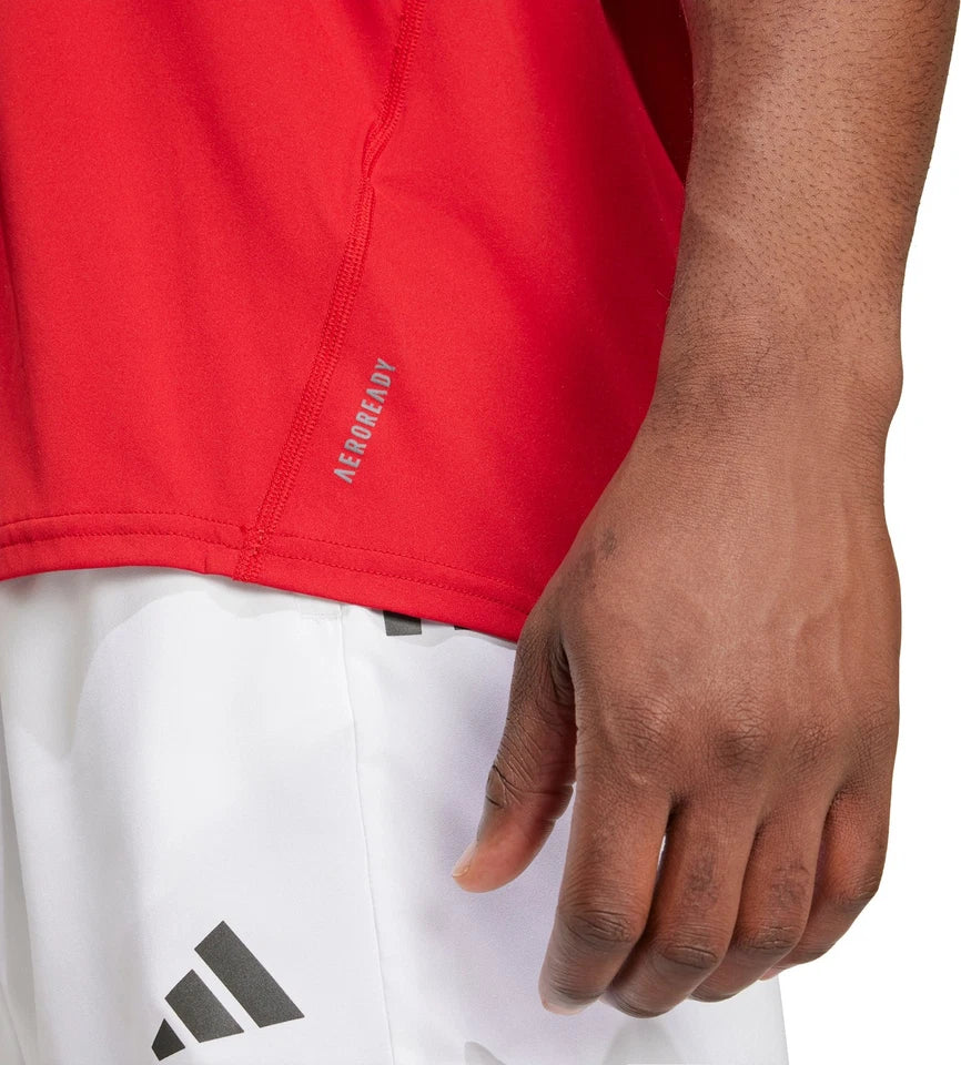 Adidas Adizero Essentials Running Vest Red Men's Lightweight Tank Top