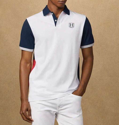 Hackett Heritage Classic Fit Branded Quad Polo Shirt White XL