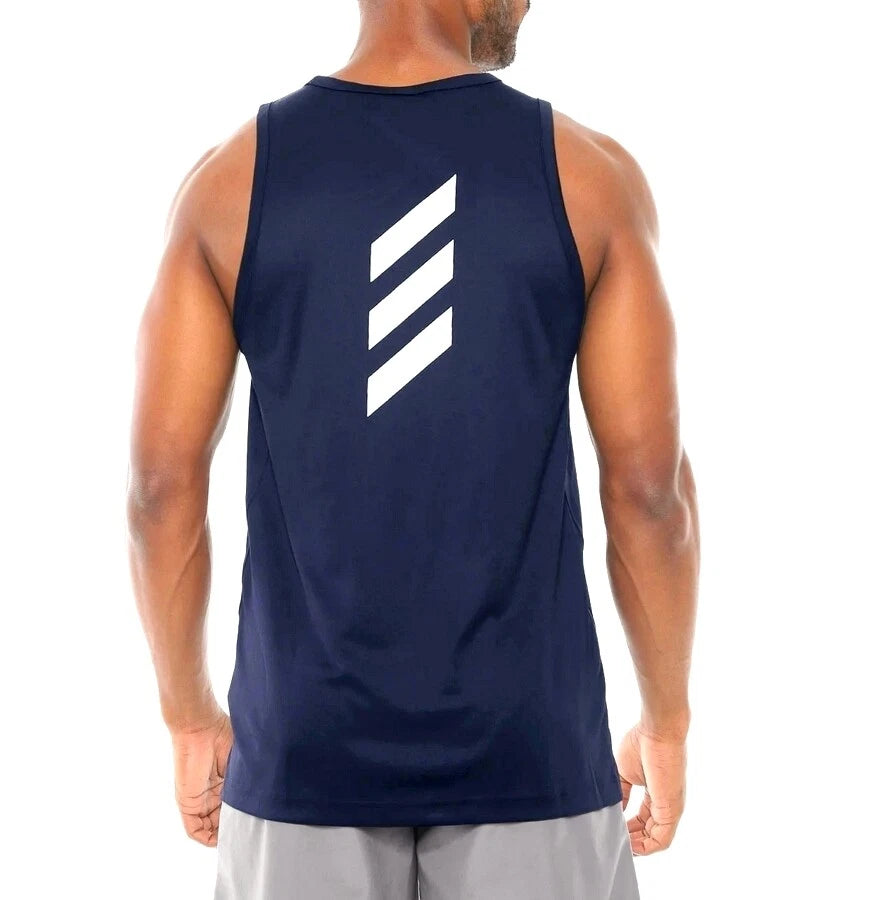 Adidas Men's Basketball Tank Top Navy Sleeveless Muscle Shirt Small