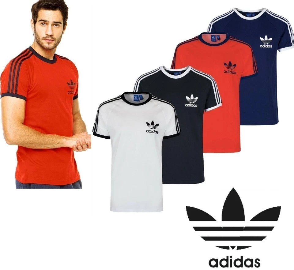 Adidas Originals California Trefoil 3-Stripes T-Shirt Men's Retro